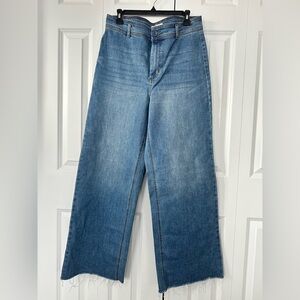 Oat New York Washed Blue Wide-Leg Jeans